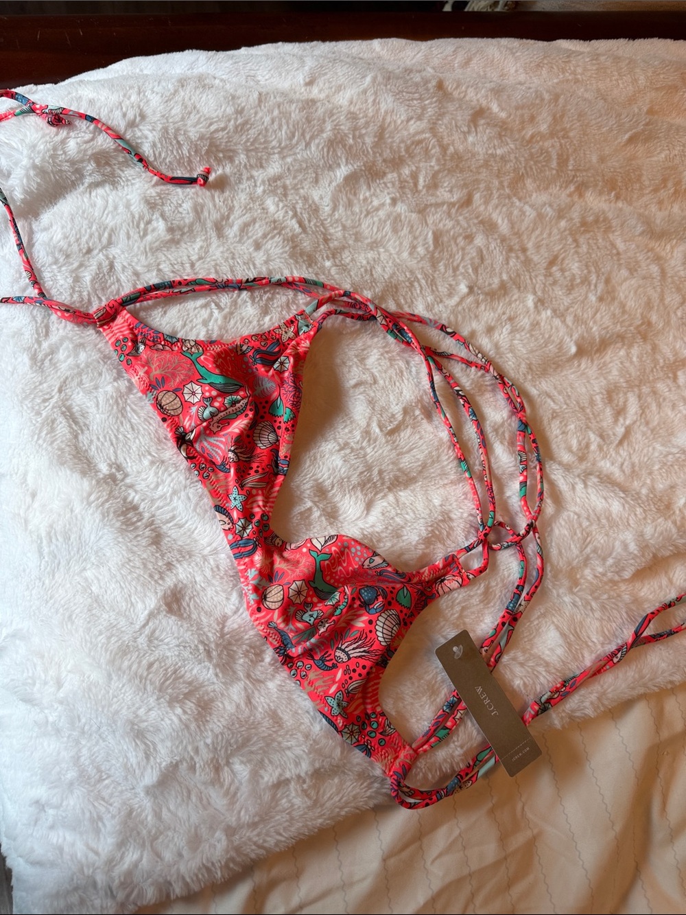 J. Crew playa coral ocean Floral String Bikini Top NWT